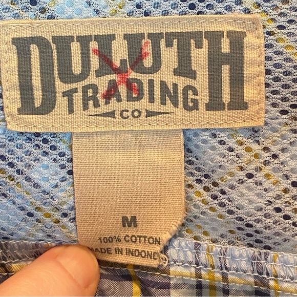 Duluth Trading Mens Armachillo Shirt Blue Cooling Roll Tab Sleeve Fishing Sz M - Picture 2 of 7